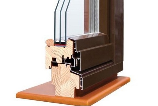 Деревянный оконный блок с алюминиевой облицовкой