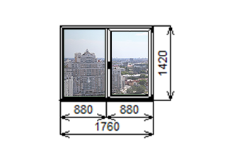 Купить платиковые окна ПВХ Брусбокс в Минске недорого Размер 1420 1760