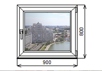 Недорогие маленькие окна ПВХ Брусбокс 800 на 900 мм.